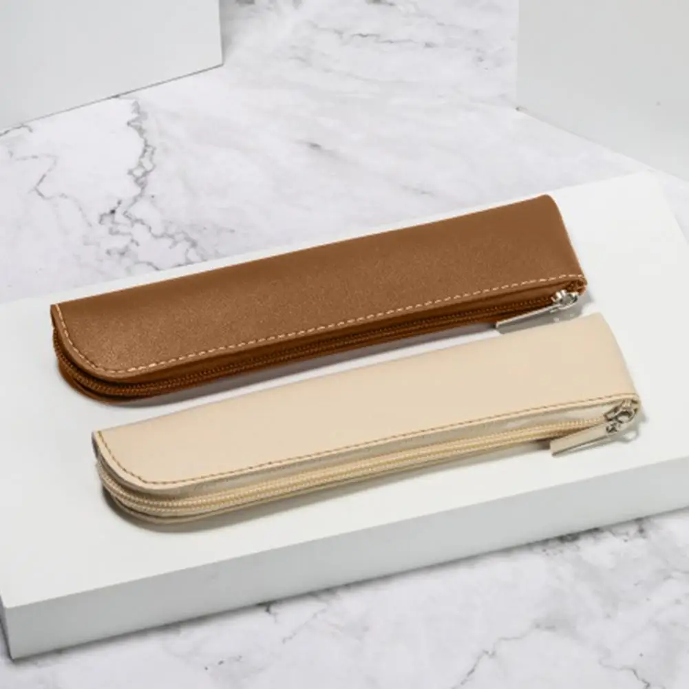 Small Pencil Case Bag Cosmetic Bag Durable Zipper Pu Leather Makeup Pouch Bag Holder Fashion Pencil Case For Girls