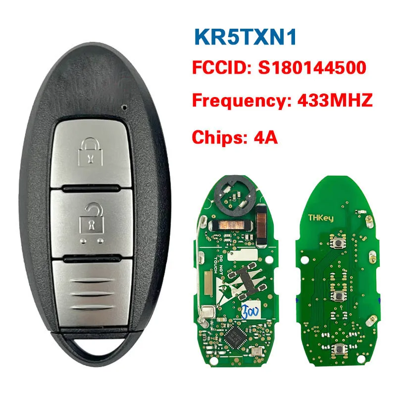 CN027052 For N-issan Kicks X-Trail 2019 2020 Proximity Smart Car Key Fob 433MHz 4A NCF29A1M TXN1 285E3-5RF0A S180144500