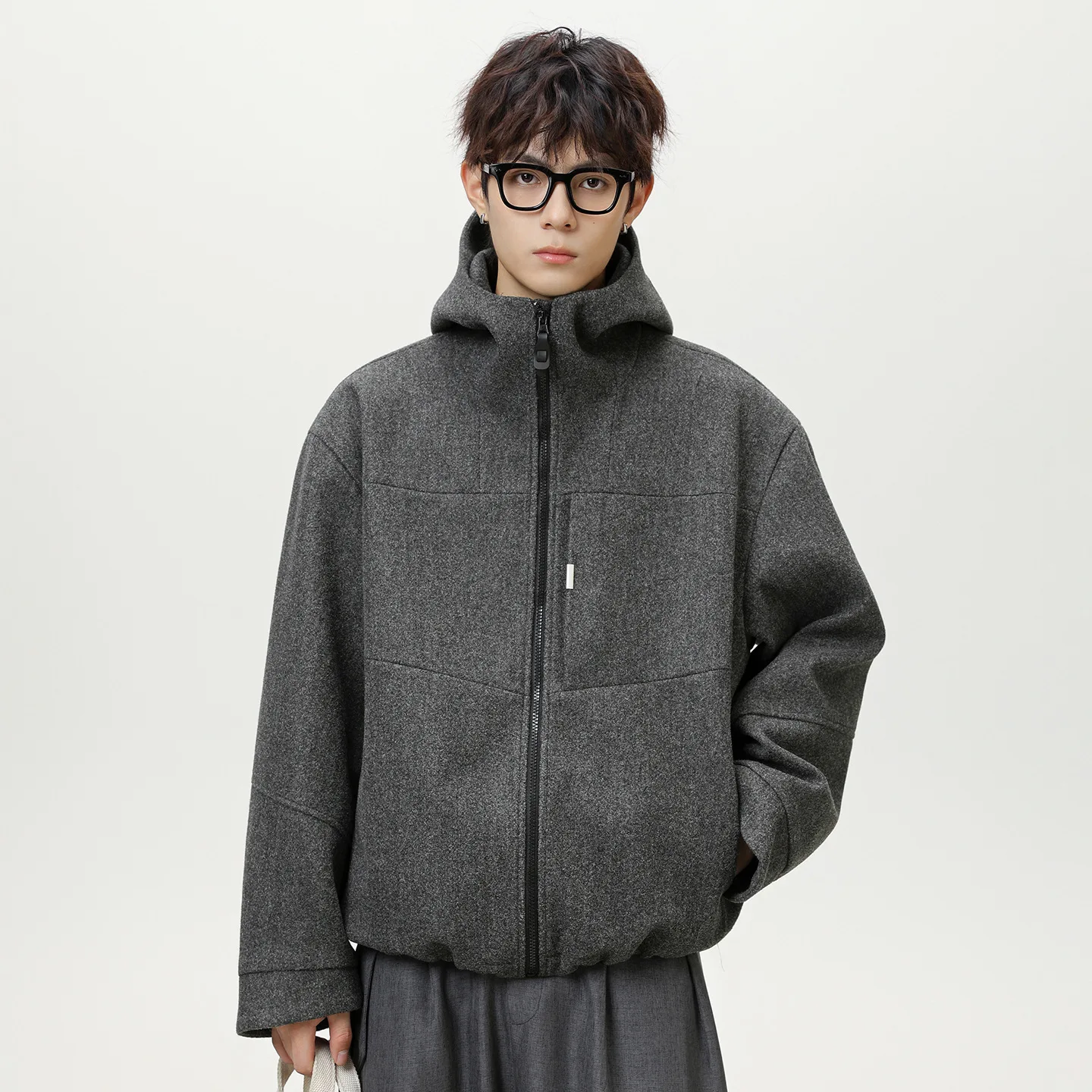 

Fashion Style Business Woolen Jacket For Men Autumn And Winter New Short Wide Silhouette Thickened Warm Commuting Trendy Z89S
