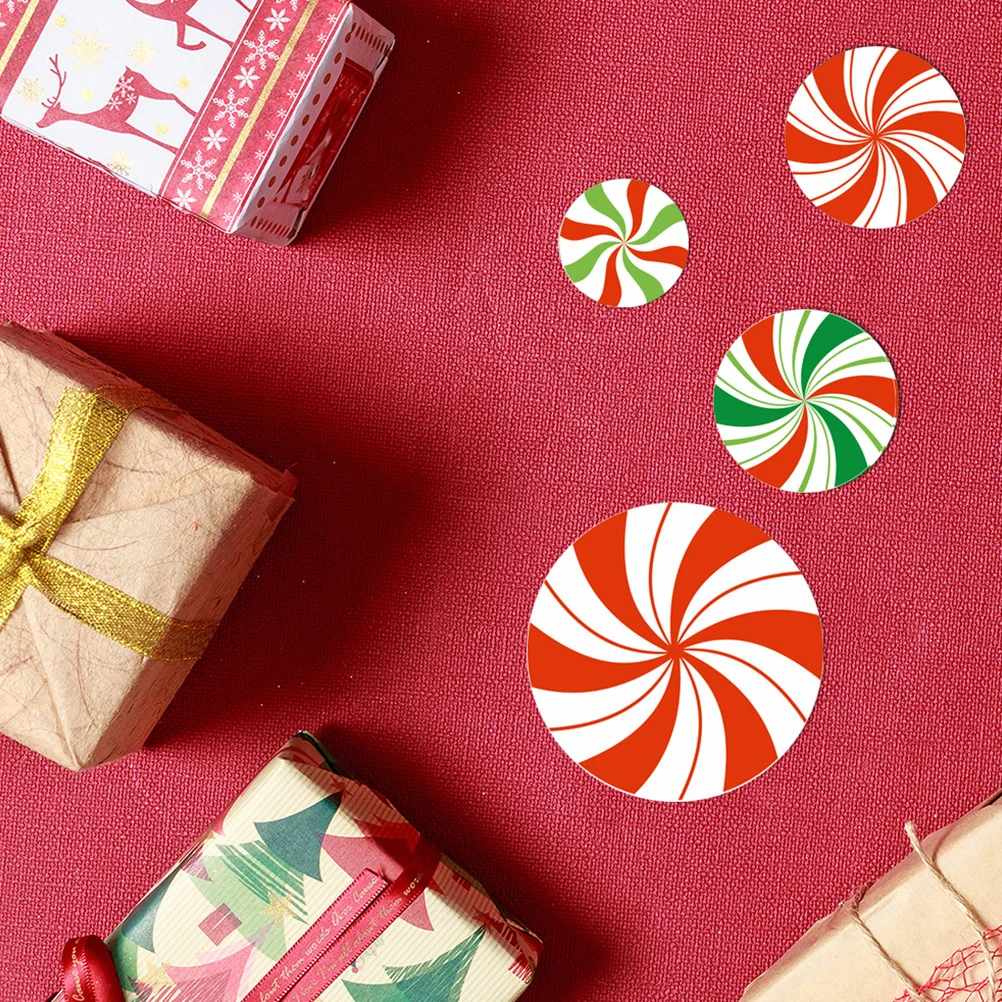 12Pcs Candy Stickers Round Self-Adhesive Floor Decals Christmas Window Wall Decoration Party Festival Home Christmas Decals