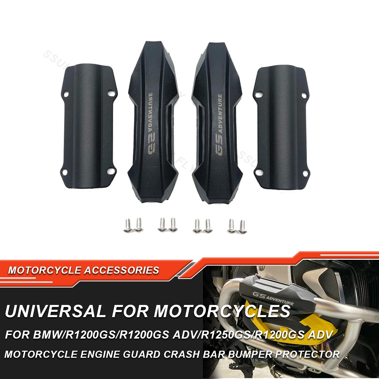 

Motorcycle Engine Crash Bar Protector Bumper Guard Decorative Block for BMW R1200GS R1250GS ADV Adventure 2004-2023