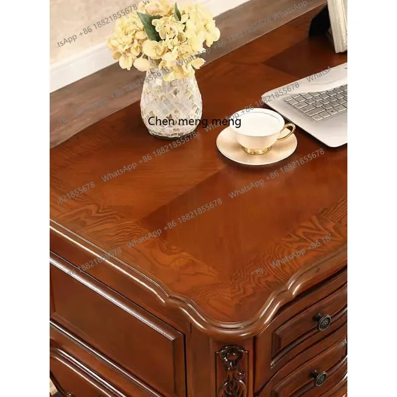 A139 مكتب وكرسي من الخشب الصلب الأمريكي بالكامل، مكتب كمبيوتر مكتبي لغرفة النوم وغرفة الدراسة المنزلية الأوروبية #3