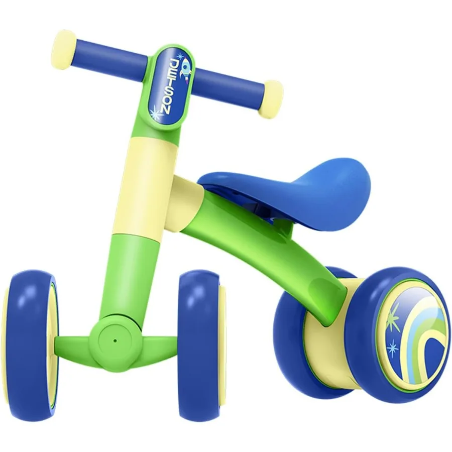Bounce Balance Bike Four Wheels Ride on Indoor and Outdoor Lightweight Ages 12-24 Months