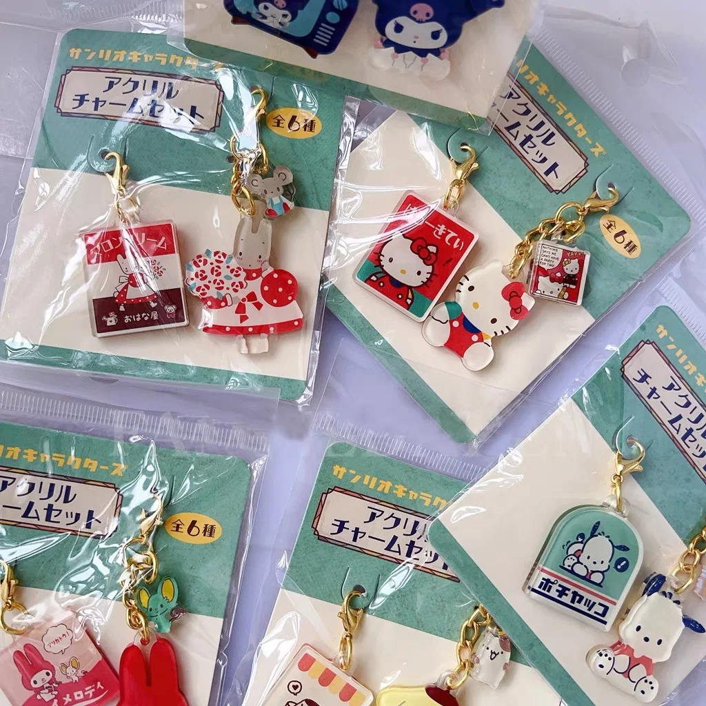 Sanrio acryl rits pull sleutelhanger Hello Kitty My Melody kreeft sleutelhanger actiefiguren sleutelhanger kerst verjaardagscadeaus