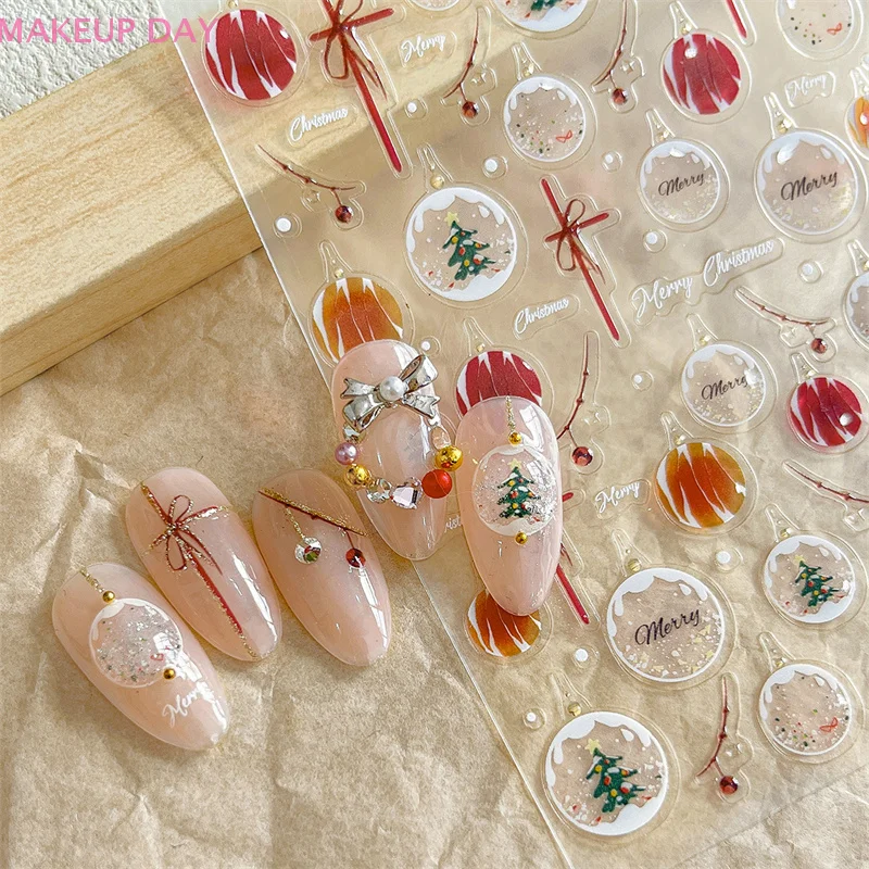 1 Vel Kerst Nail Stickers Zelfklevende Klassieke Stijl Nail Art Stickers Met Herten Sneeuwpop Schattige Nagel Decoratie Salon Cadeau