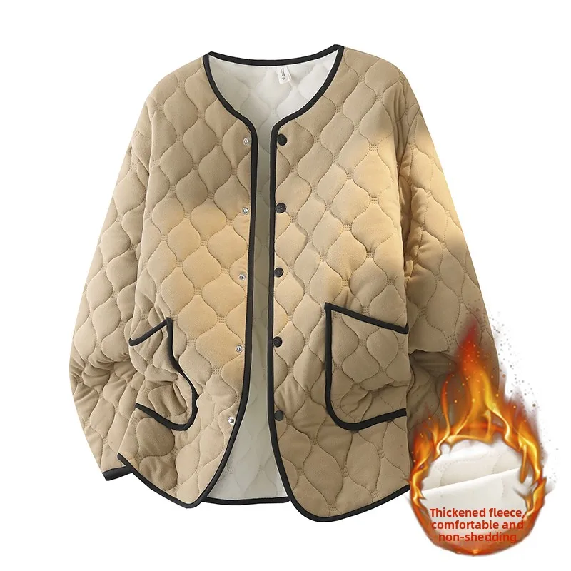 

Новая зимняя куртка из хлопкового бархата с ромбовидным узором, теплая, молодежная, модная, свободного кроя, стандартной длины