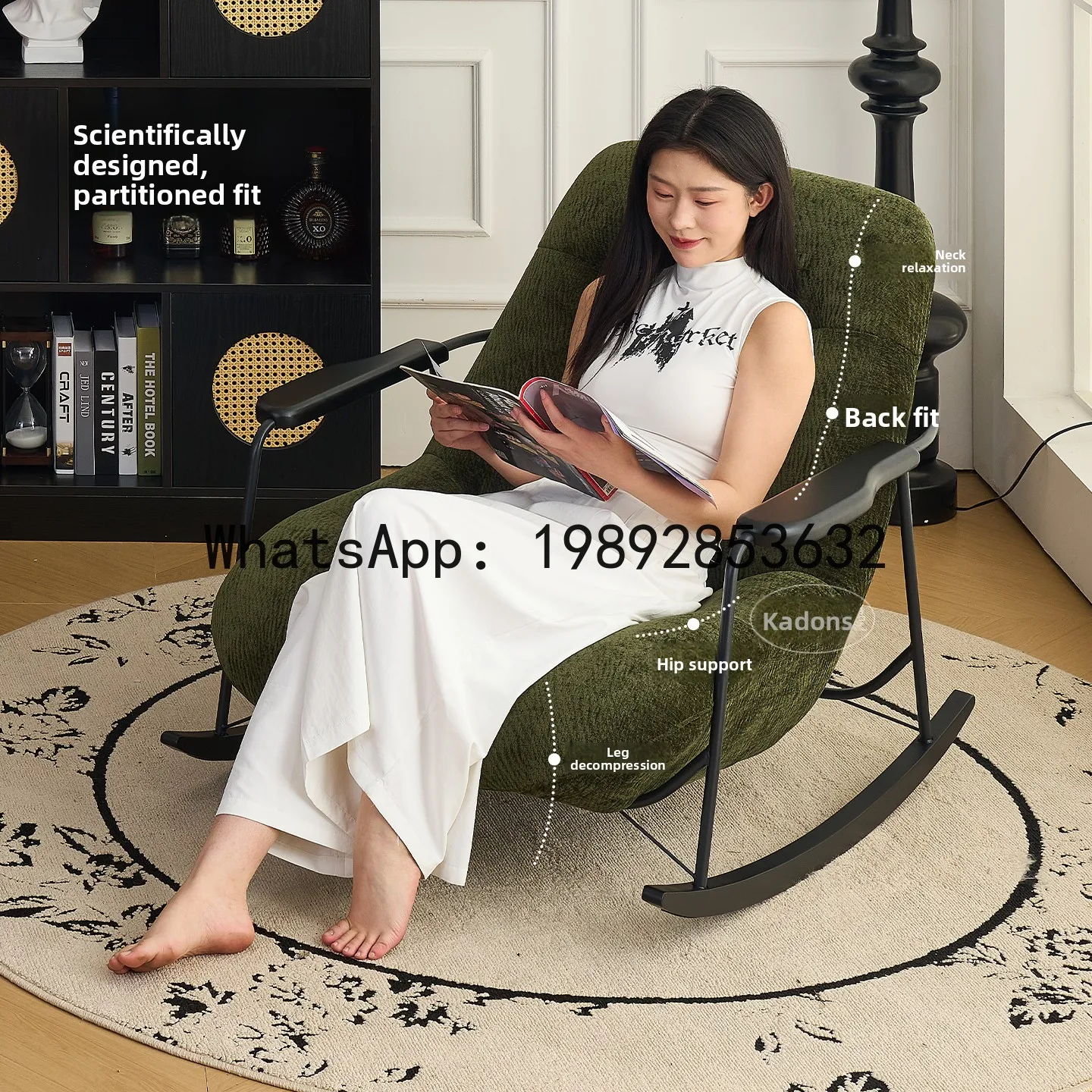 YFY Lazy Sofa  Rocking  Nordic Living Room  Recliner Balcony  Internet Celebrity  Single Rocking