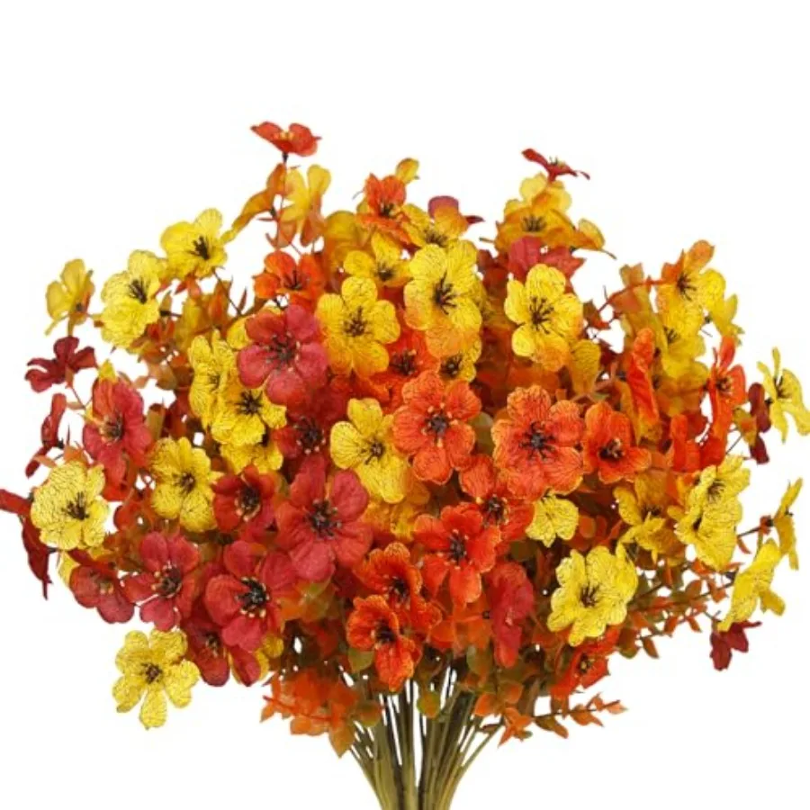 

8 шт. осенние искусственные цветы для уличного осеннего украшения, искусственные осенние цветы ромашки, шелковые цветы снаружи, устойчивые к ультрафиолетовому излучению искусственные мемы fo