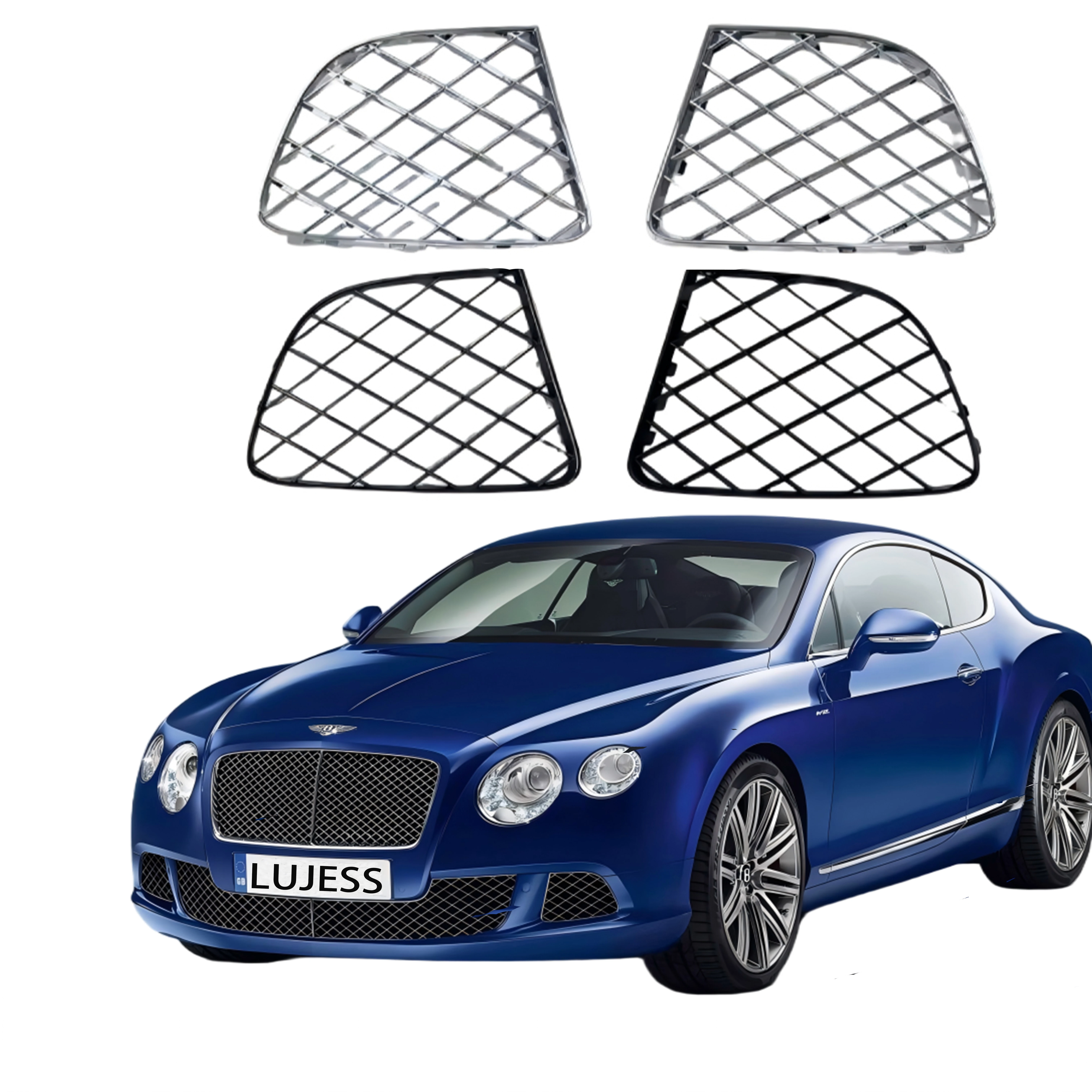 

OEM 3W3807683 3W3807684 Body Kit Front Bumper Meshs Chrome for Bentley Continental GT GTC 6.0 Front Grill Meshs 2012-2015