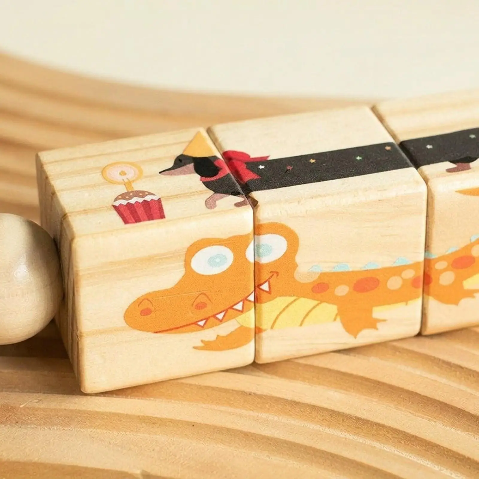 

Wooden Twist Toy Educational Puzzle Toy Puzzle Game Wood Rotating Game for Boys Girls