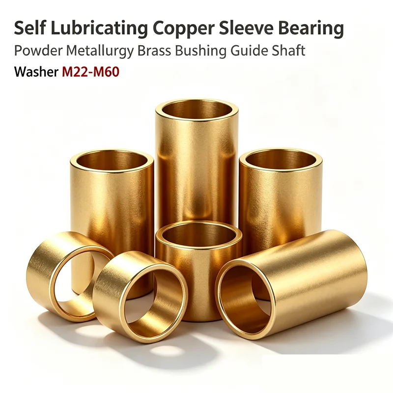 Self Lubricating Sleeve Bearing M22 M25 M28 M30 M32-M60, Powder Metallurgy Brass Bushing Guide Shaft Washer