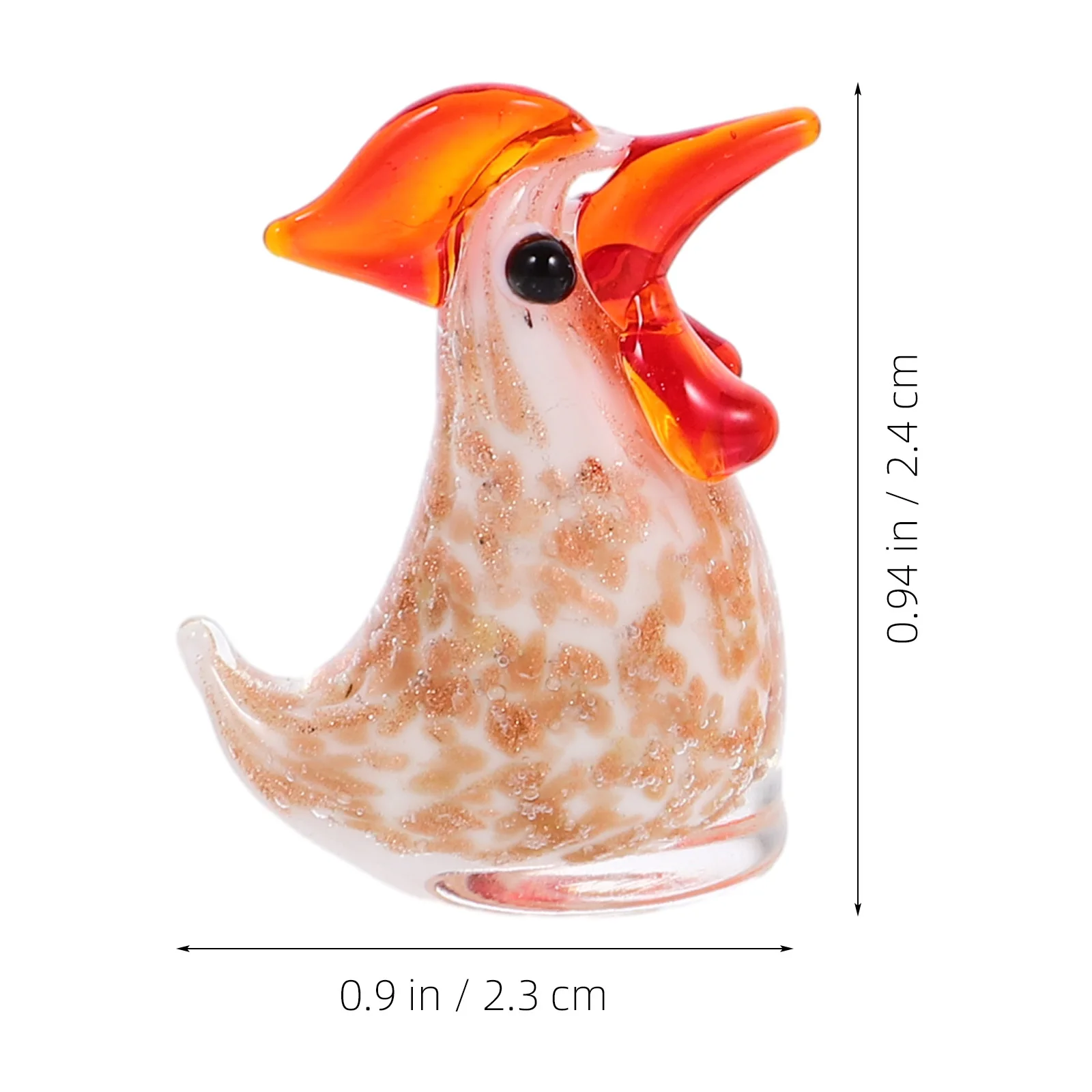 

6Pcs Glass Chicken Ornament Cartoon Mini Desktop Decor Garden Micro Landscape Adornment Bright Colorful Rooster Decoration