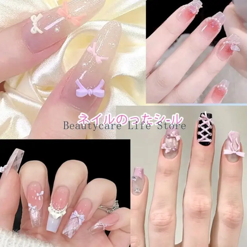 652Cシンプルな弓箱蝶のネイルチャームチャームマニキュアアクセサリーDIYクラフト用のネイルラインストーンジュエリーネイルデコレーション