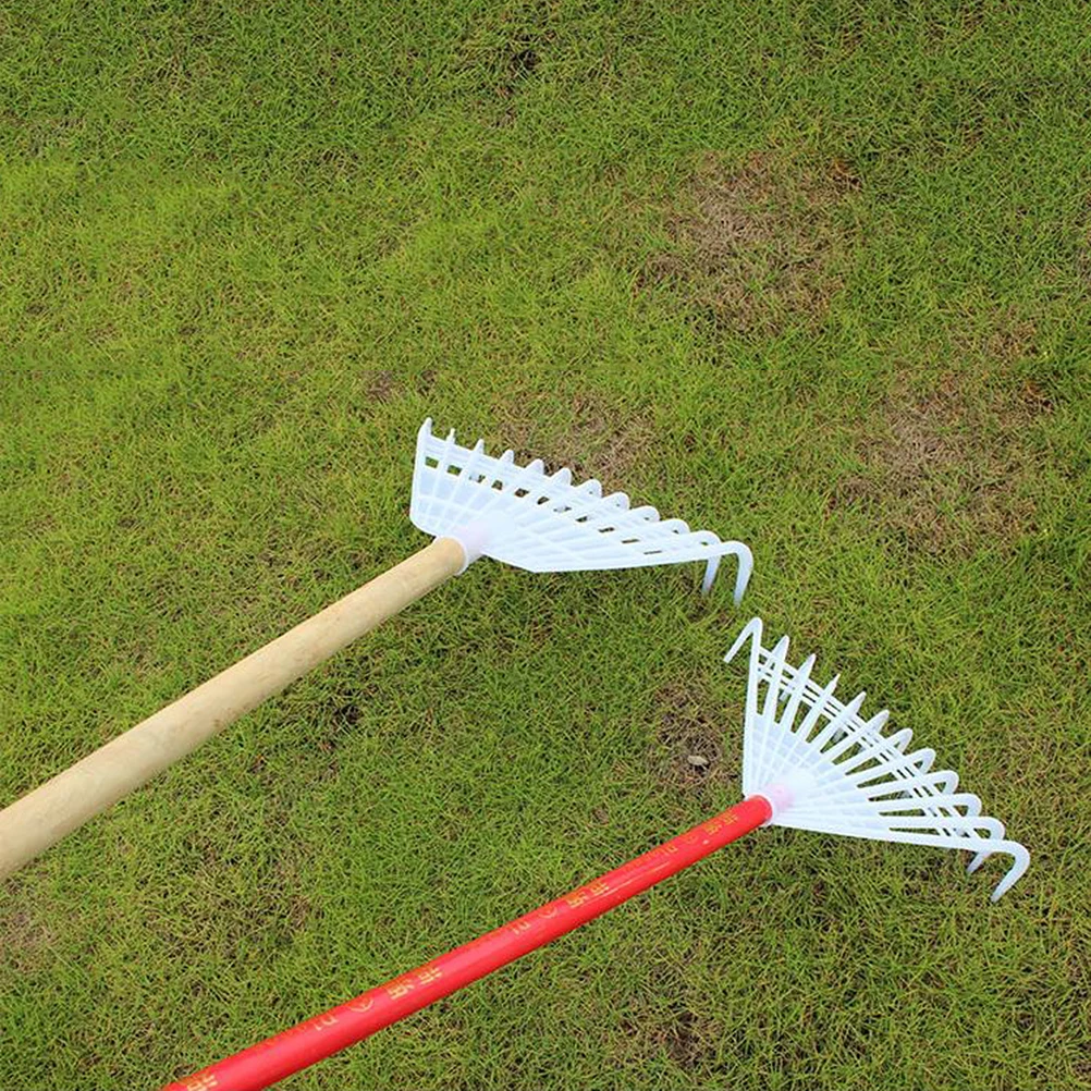 

Garden Rake White Practical Outdoor Cleaning Tool Accessories DIY Plastic Lawn Leaf Yard Tools Shovel Spade Gardening