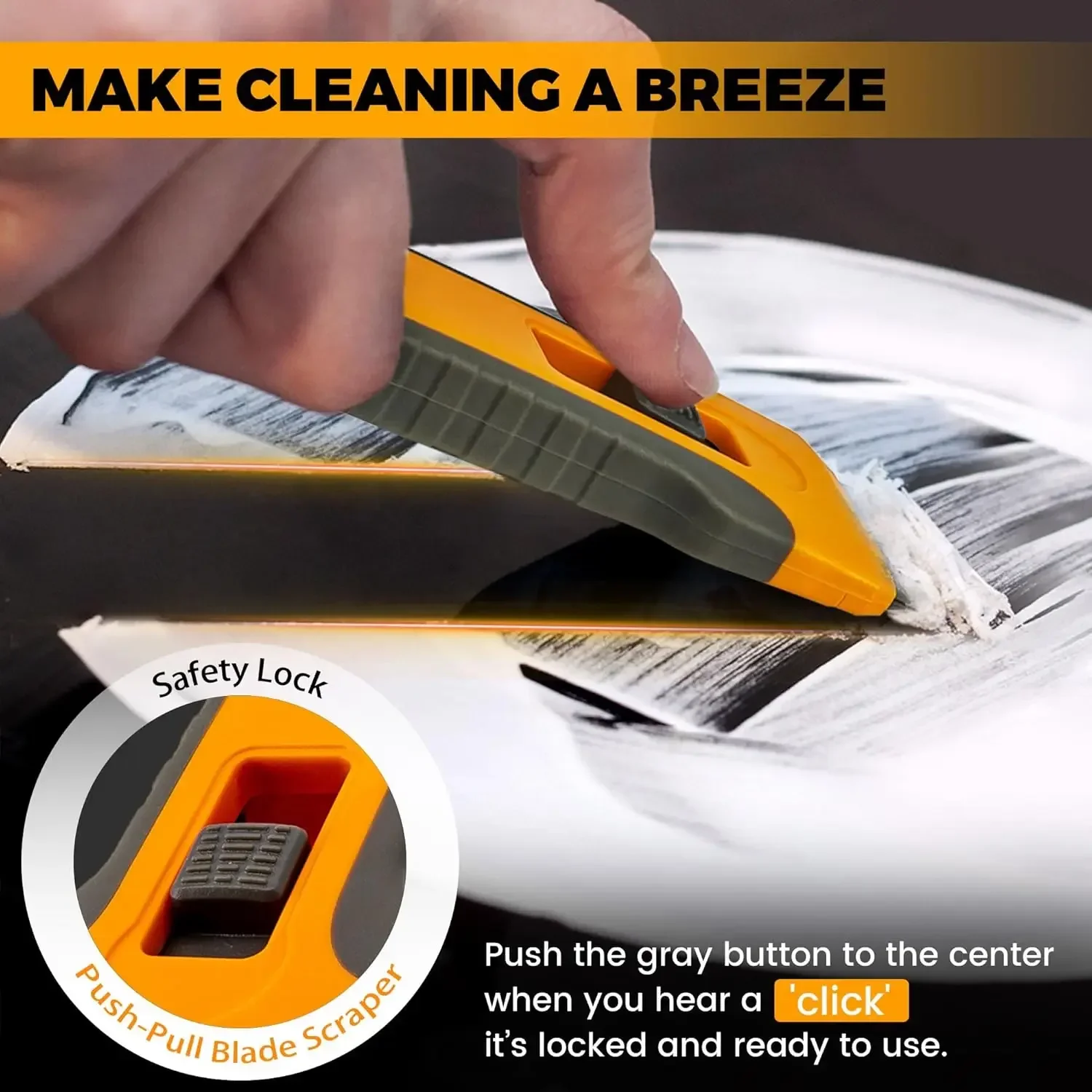Professional Ceramic Scraper Knife Blade Non Scratch Glass Scraper Tool for Stove Oven Cleaning with Integrated Blades