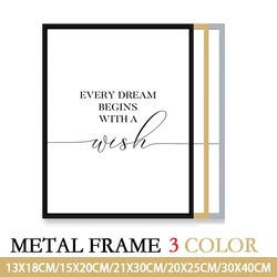 Black/Silver/Gold Metal Wall Photo Pictures Frames Modern 20x25/A4 21x30/30x40cm Poster Canvas Hanger Prints Art Home Decor Gift