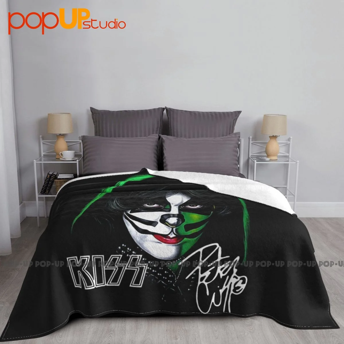 Kiss Rock Band Music Peter Criss Blanket Velvet Classic Plus Velvet Bedding Supply Mechanical Wash