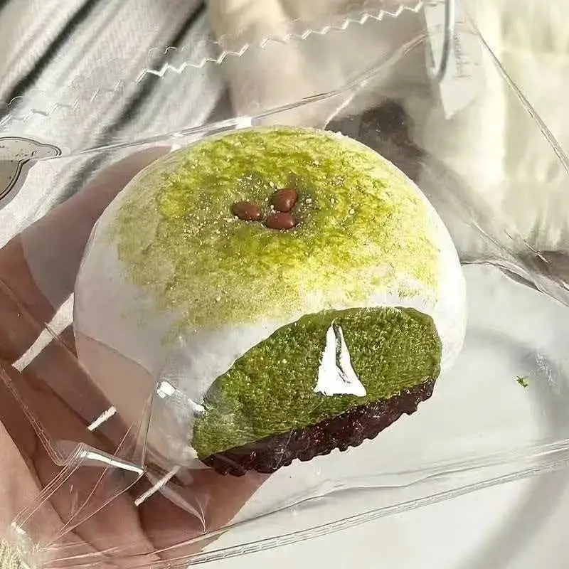 Matcha Rote Bohnen Mochi Squishy Spielzeug Langsam Aufsteigendes Quetsch-Dessert Stressabbau-Spielzeug Entspannungsgeschenk für Kinder und Erwachsene Tägliche Entspannung