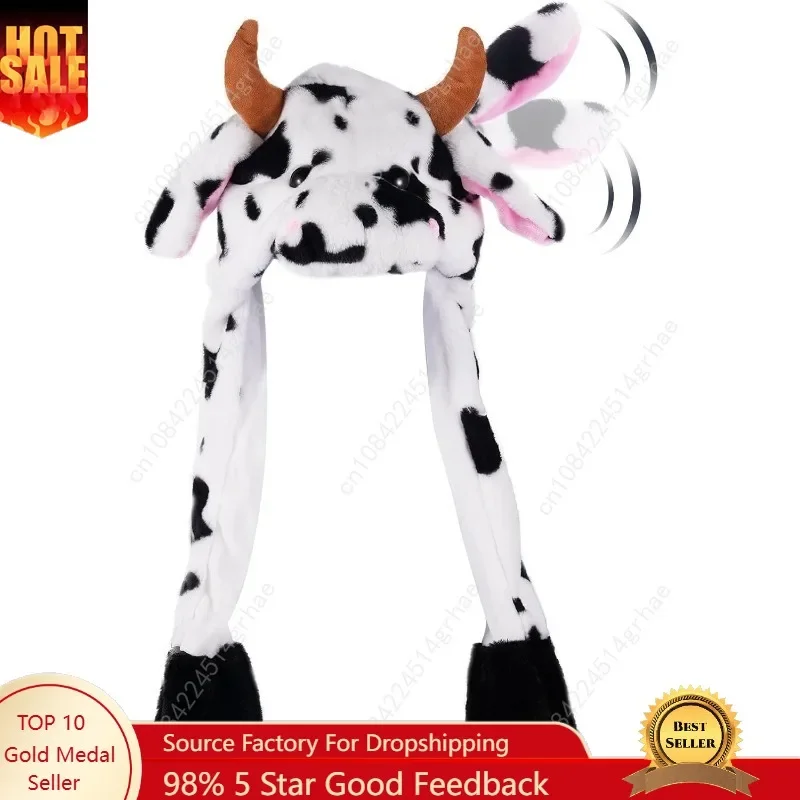 

Funny Plush Animal Hat Ear Moving Jumping Hats Cute Cap Unisex Gift for Kids Adults Party Halloween Christmas