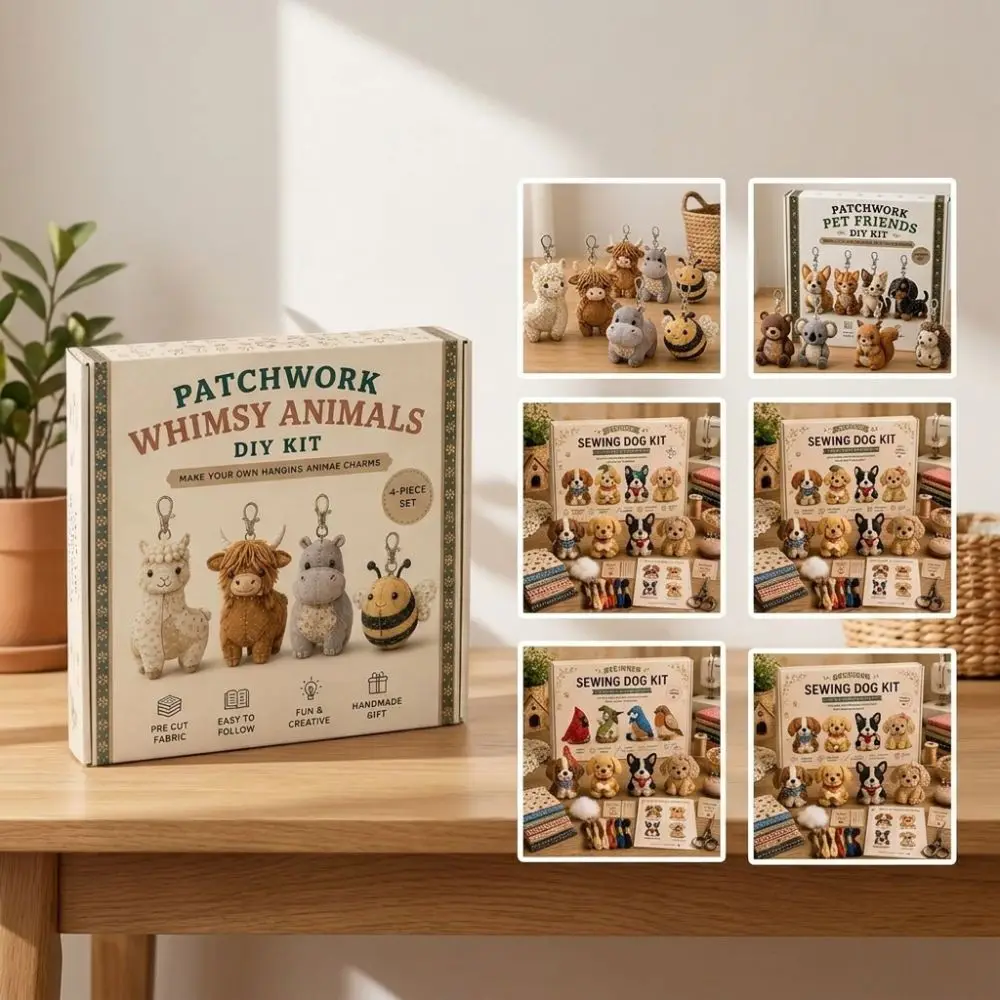 Pre-cut Fabric 3D Felt Sewing DIY Kit Cartoon Bird Animal Charm DIY Sewing Art Craft Set Unique Cat Dog Gnome - view 5