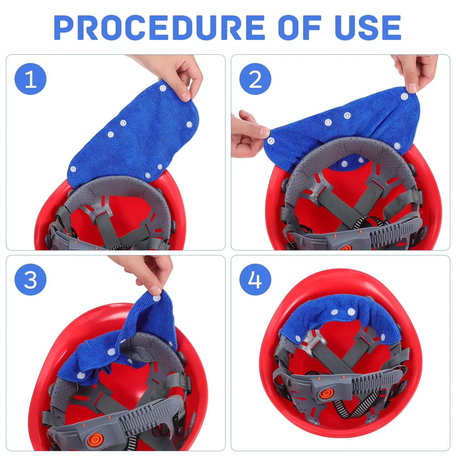 4Pcs Cotton Safety Hat Sweatband Hard Hat Inside Band Reusable Sweatband Replacement Accessories For Helmets Workplace