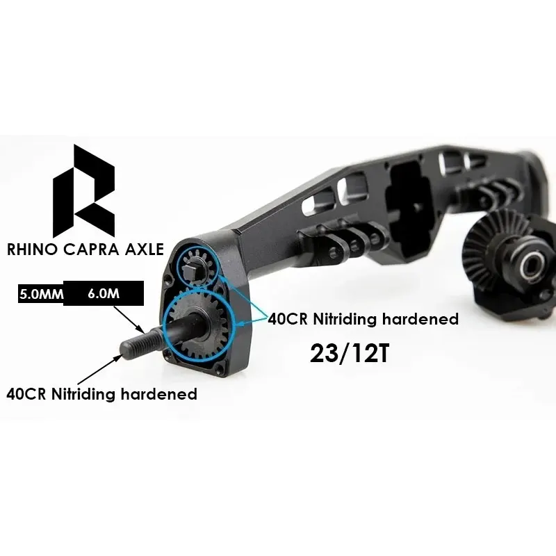 Rhino Capra Full CNC Aluminum Offset Portal Axles for 1/10 RC Crawler Axial Capra 1.9 UTB LCG Chassis Parts Toys