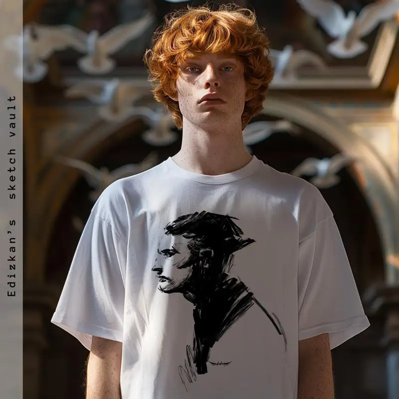 

Одна из натуральной футболки Rupestris, нарисованная вручную, выставо в уникальном стиле, носимое искусство