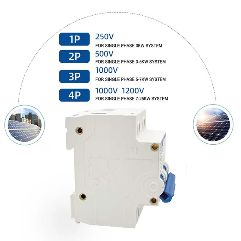 DC MCB CT65-125 Mini Circuit Breaker 1P 2P 80-125A 500V/1000V for Solar Energy Photovoltaic Protection air protect device