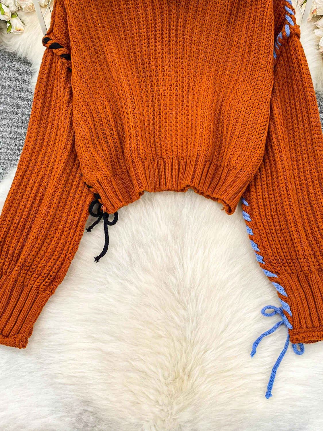 

Ladies Loose Knitted Sweater f High Collar Lazy Sle Casual Loose Fit Dstring Sweatirt Autumn Winter Faion Thiened