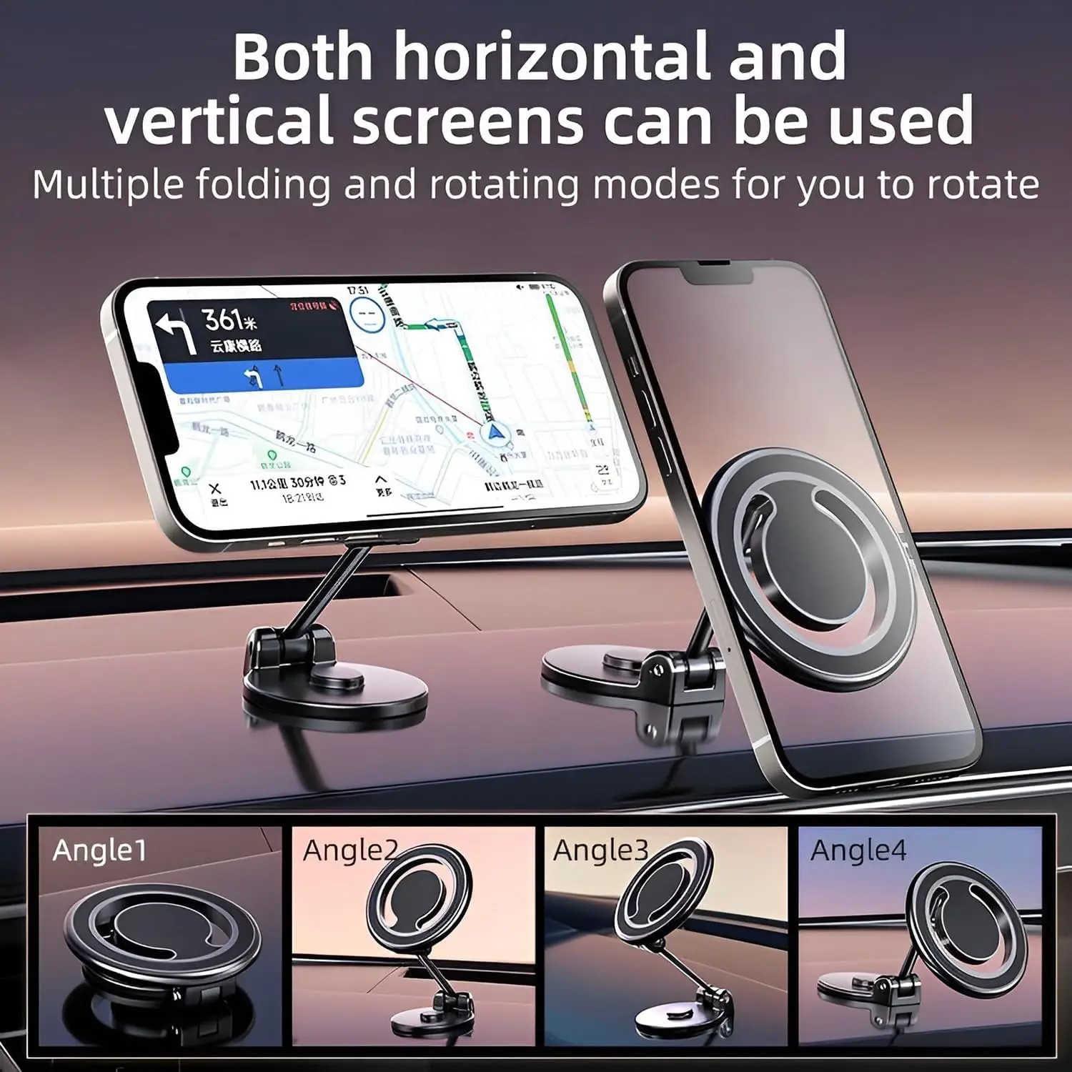 1080 Rotate Magnetic Car Phone Holder Stand Magnet Car Mount Support GPS Mobile Bracket in Car For Macsafe iPhone Samsung Xiaomi