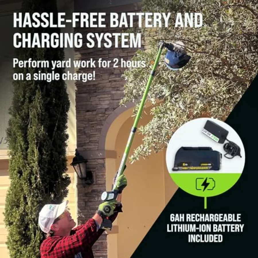 4in1コードレス軽量ガーデンツール：効率的な庭の手入れに最適なヘッジトリマー、リーフブロワー、エアブルーム、ポールソー、ウィードワッカー