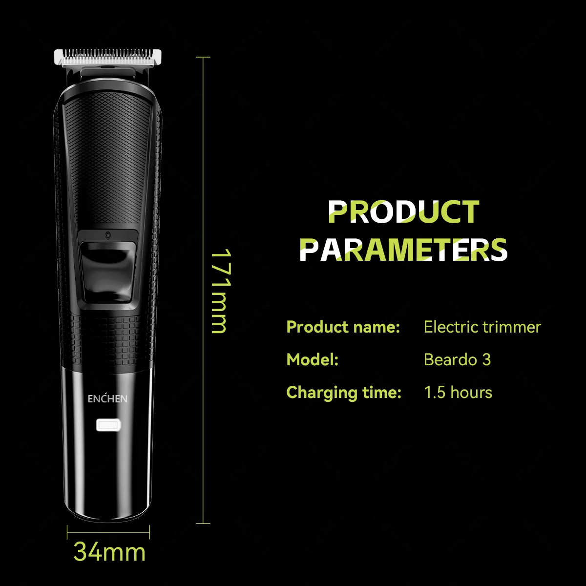 ENCHEN Beardo 3 Hair Trimmer & Groom Kit For Beard Trimming And Body Grooming With Type-C Charging And Indicator Light image 2