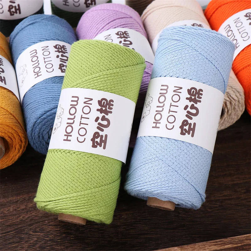 1Pc 150g 2mm hollow Yarn For crochet round hand Knitting Yarn bag cushion mat Crocheting Yarn DIY hat shoe Line amigurumi Thread