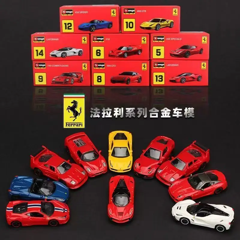 Bburago 1:64 Scale Alloy Car Models Ferrari F40 and Ferrari 488 Ideal Collectible Gifts and Boy Toys
