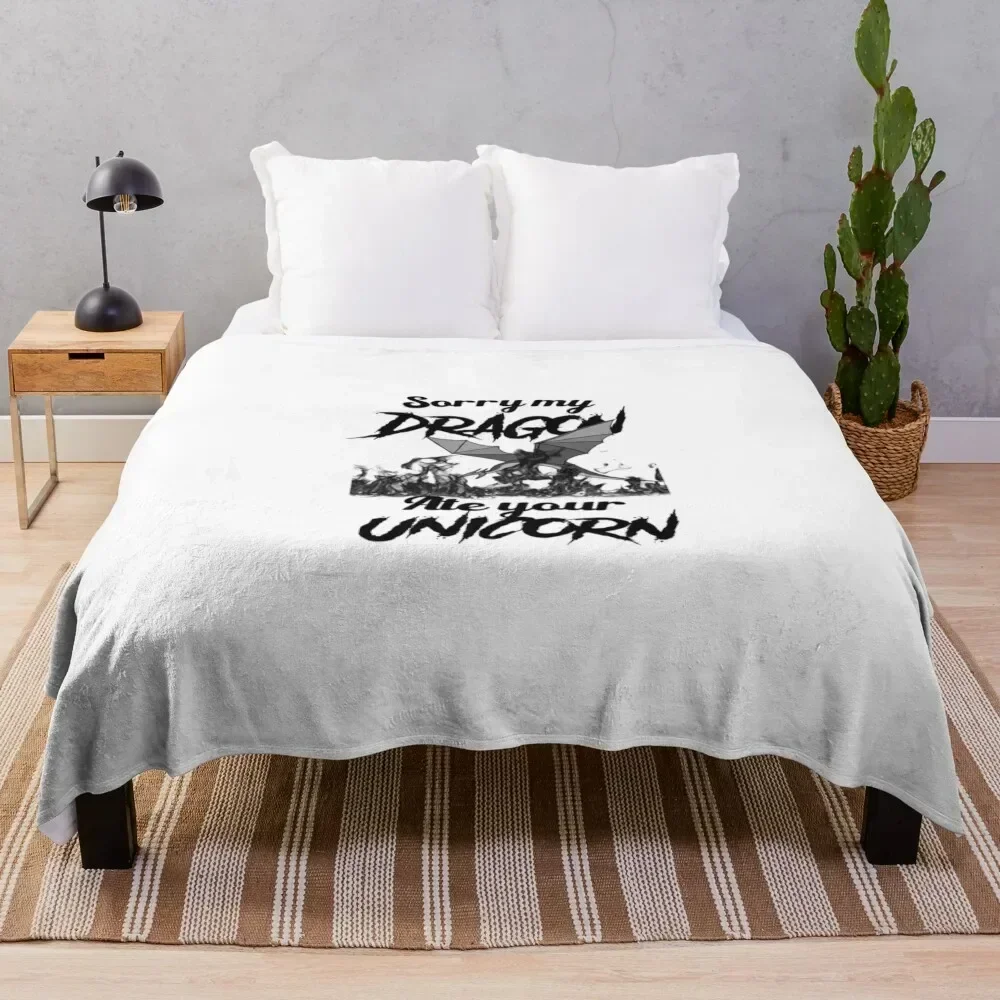 

Sorry My Dragon Ate YourUnicorn Throw Blanket Reusable Durable Soft Blanket for All Seasons
