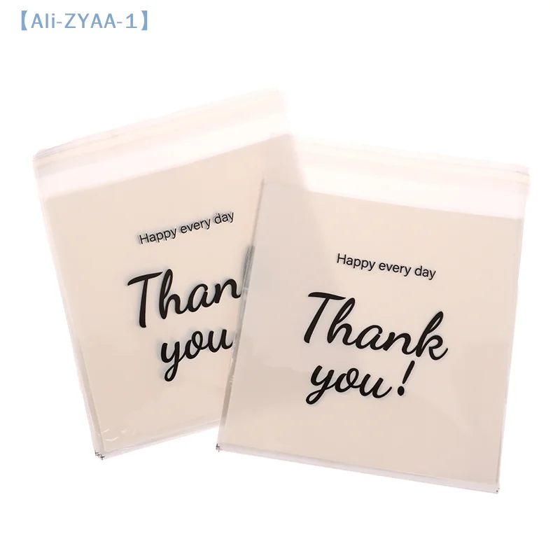【ZYAA-1】100 قطعة شفافة شكرًا لك حقيبة ذاتية اللصق أكياس بلاستيكية لحلقات القرط وقلادة عرض السفر أكياس التعبئة والتغليف #1