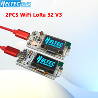 2PCS IOT 433-510 868MHz-928MHz SX1276 ESP32 LoRa 0.96 Inch Blue OLED Display  WIFI Lora 32 V3 Development Board for Arduino 2PCS