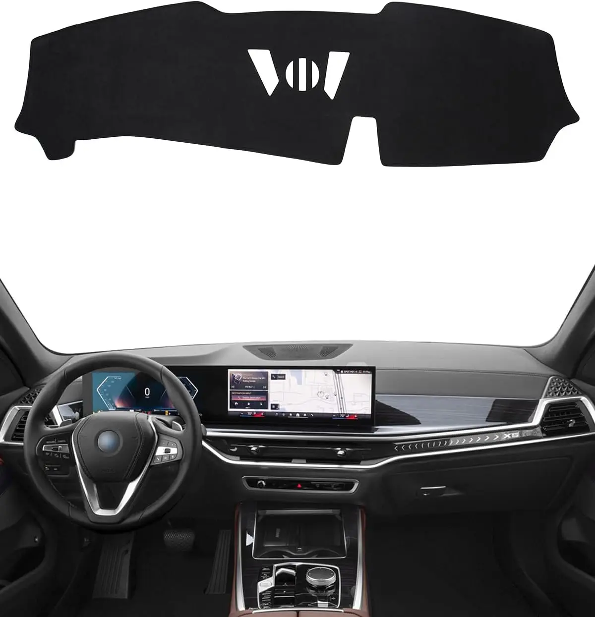 

Dash Cover for BMW X5 2024 2025 & BMW X7 2023-2025 Accessories Black Flannel Dashboard Cover Mat Car Dashboard UV Sun Protection