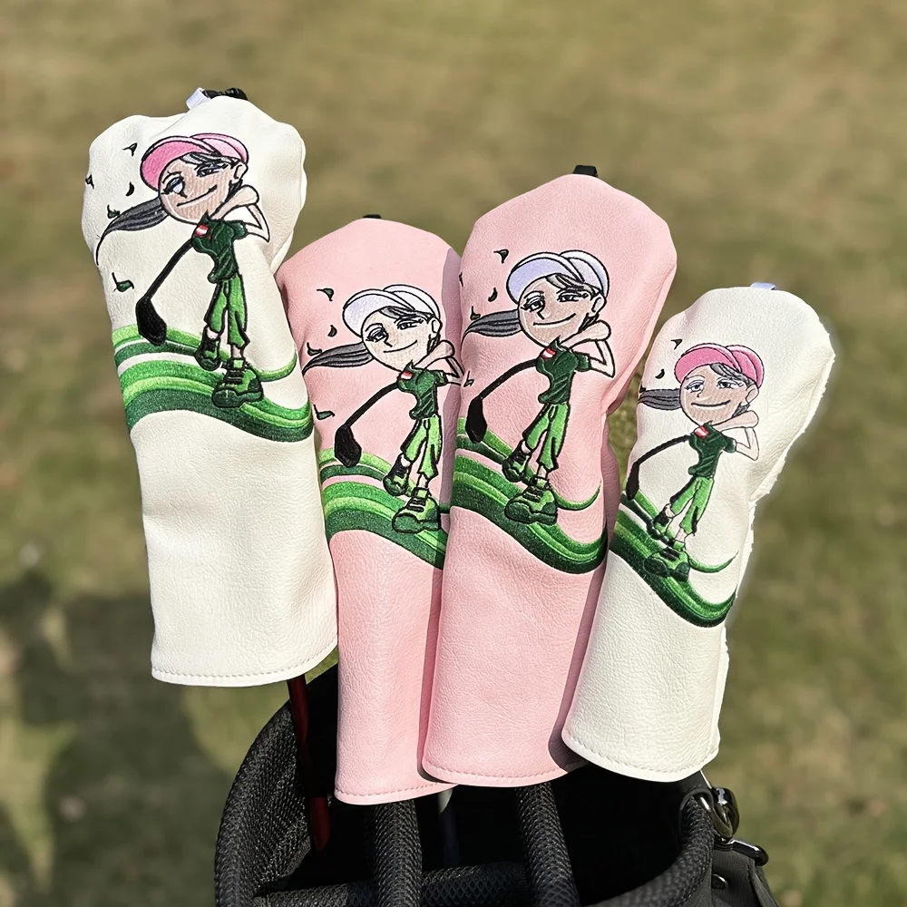 1pc Golf Club Iron Head Covers, PU Leather Thickened Plush Lined Waterproof Club Cover For Hybrid Woods, Putter, Driver