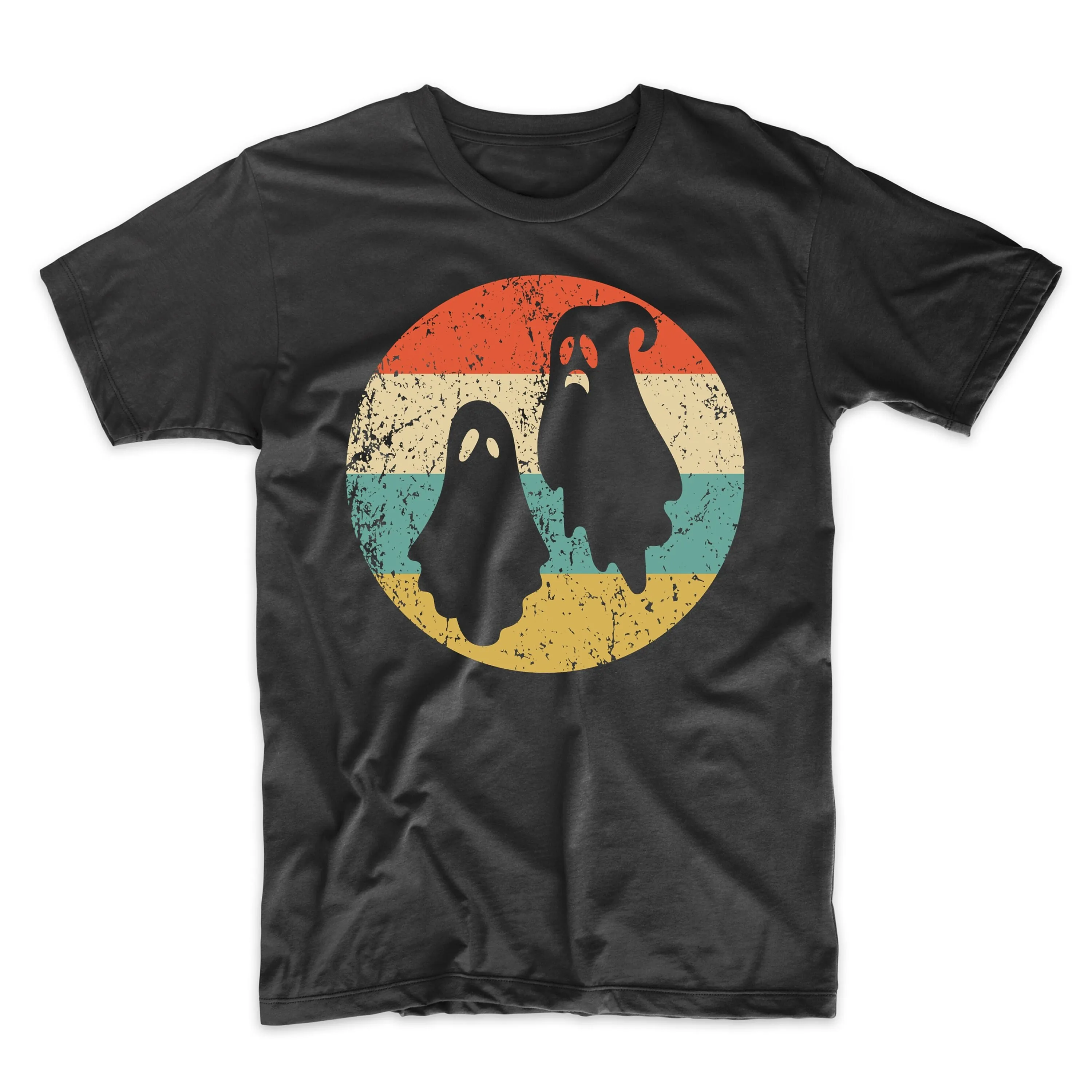 Men'S Halloween T Shirt Retro Ghosts Silhouette Scary Creepy Spooky