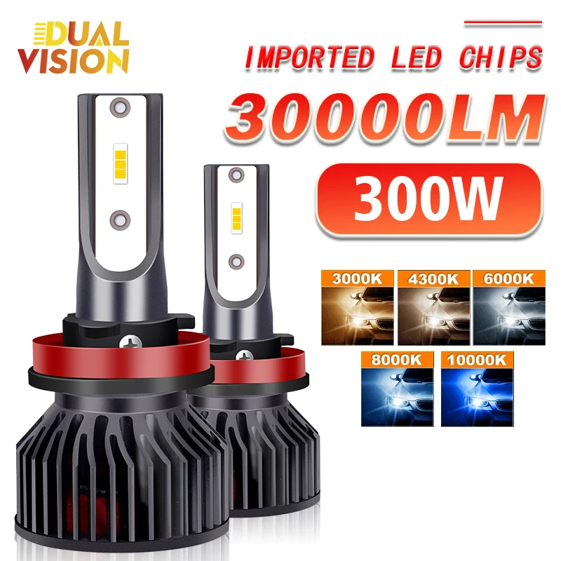 H7 LED Car Headlight Bulb CANBUS 30000LM 300W 7035 CSP H1 H4  H8 H9 H11 9005 HB3 9006 HB4 Light for Vehicle Auto 6000K 4300K