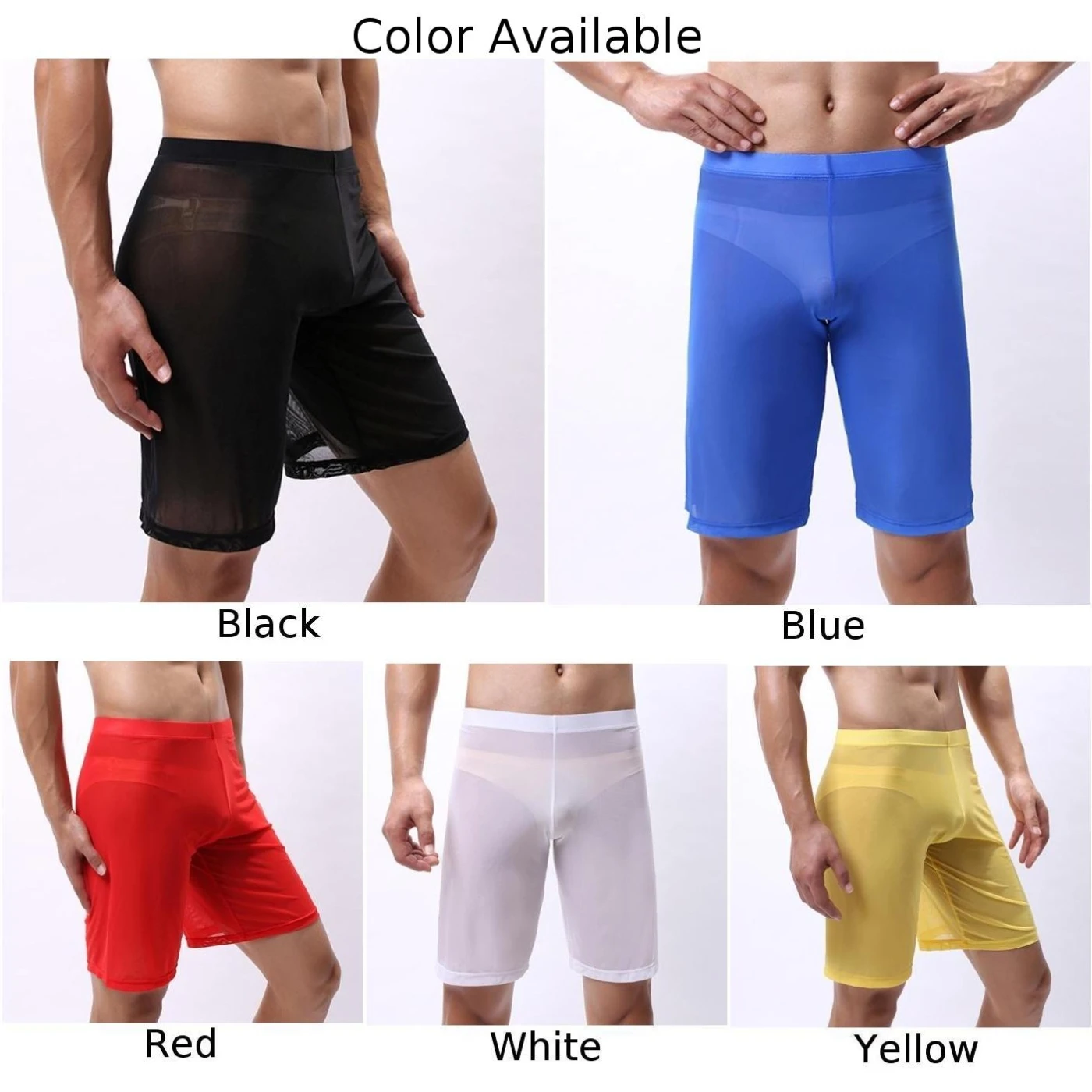 복서 속옷 남성용 복서 브리프, 통기성 메쉬 메쉬 쉬어 시스루 트렁크 반바지, 스포츠 트렁크 속옷