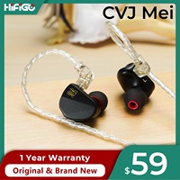 CVJ Mei Earphones 1DD + 2BA Wired Hybrid In-Ear Monitor HiFi Music Headphone with 2 tuning switches Hi-Res Headset Earbuds