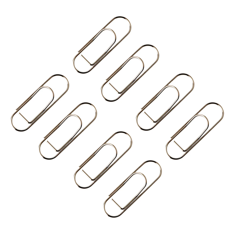 8pcs Metal Paper Clips Silver Plating Shaped File Clamps For Office School Home Document Money Holder Organizer Paperclips