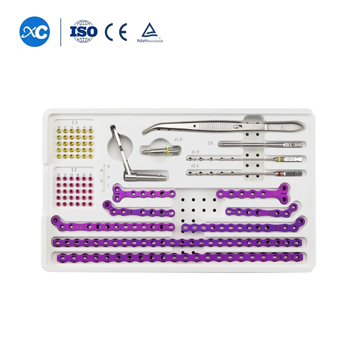 Factory Supply Hot Selling Animal 3.2mm Advanced Locking Plate System 2.4/3.2/4.0mm Veterinary ALPS Locking Plate Instrument Set