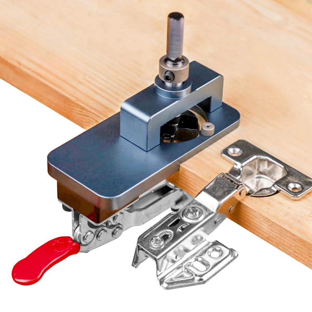

Woodworking Upgrade 35mm Concealed Hinge Jig Kit Hinge Boring Jig Drilling Guide Locator for Face Frame Cabinet Cupboard Tools