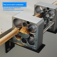 【MEET】Adjustable 8-20Mm Electric Drill Milling Device Wooden Round Rod Planer Woodworking Tools 8 Holes Dowel Maker Jig Kit