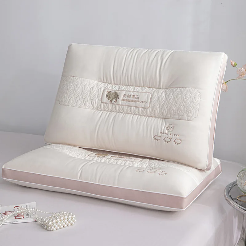 

Luxury Goose Down Feather Pillows Bedroom Bed Sleep Cervical Pillow Type A Medium Pillow High Pillow Low Sleep Cervical Pillow