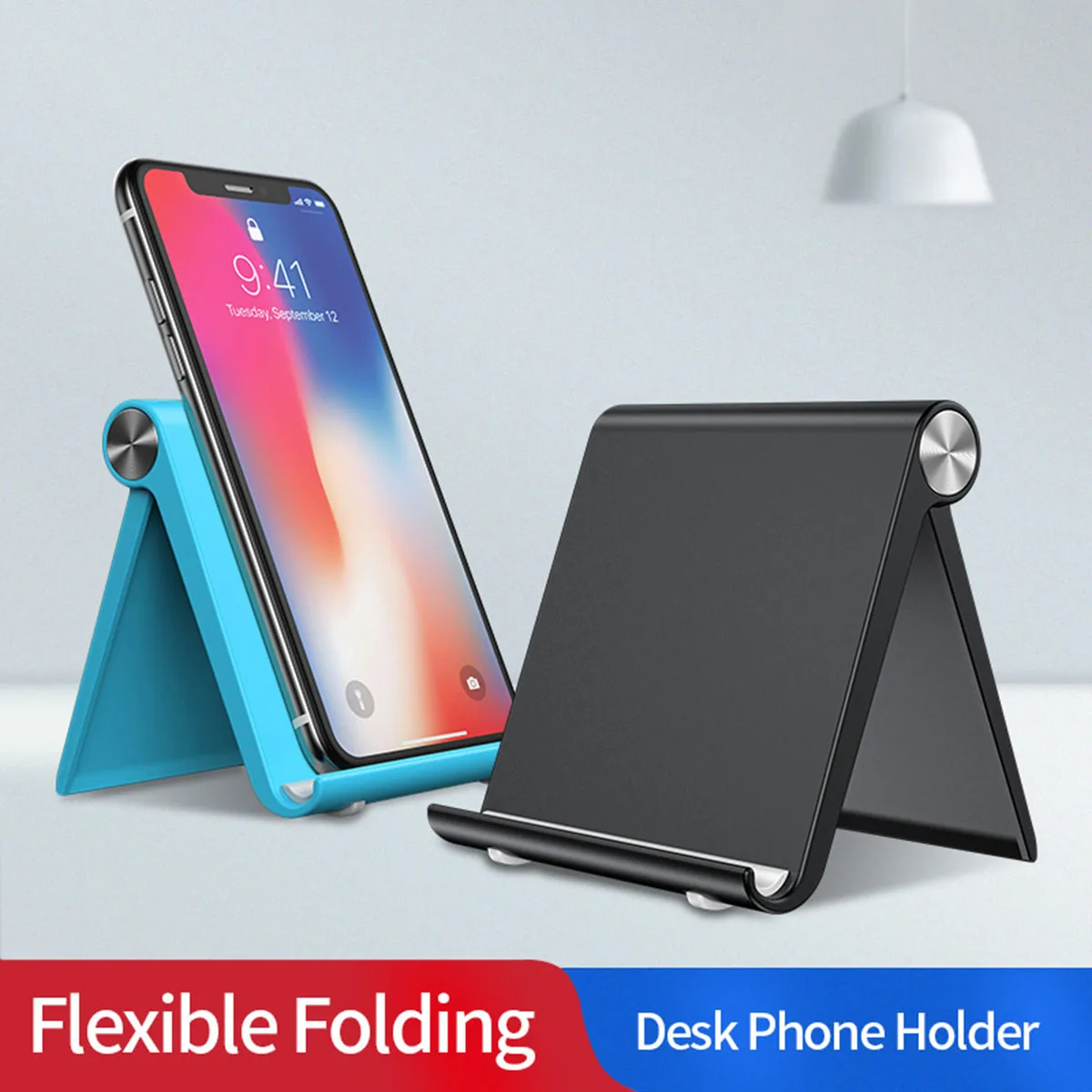 Universal Adjustable Phone Holder Stand - Portable Foldable Desktop Support for iPhone Samsung & All Cell Phones