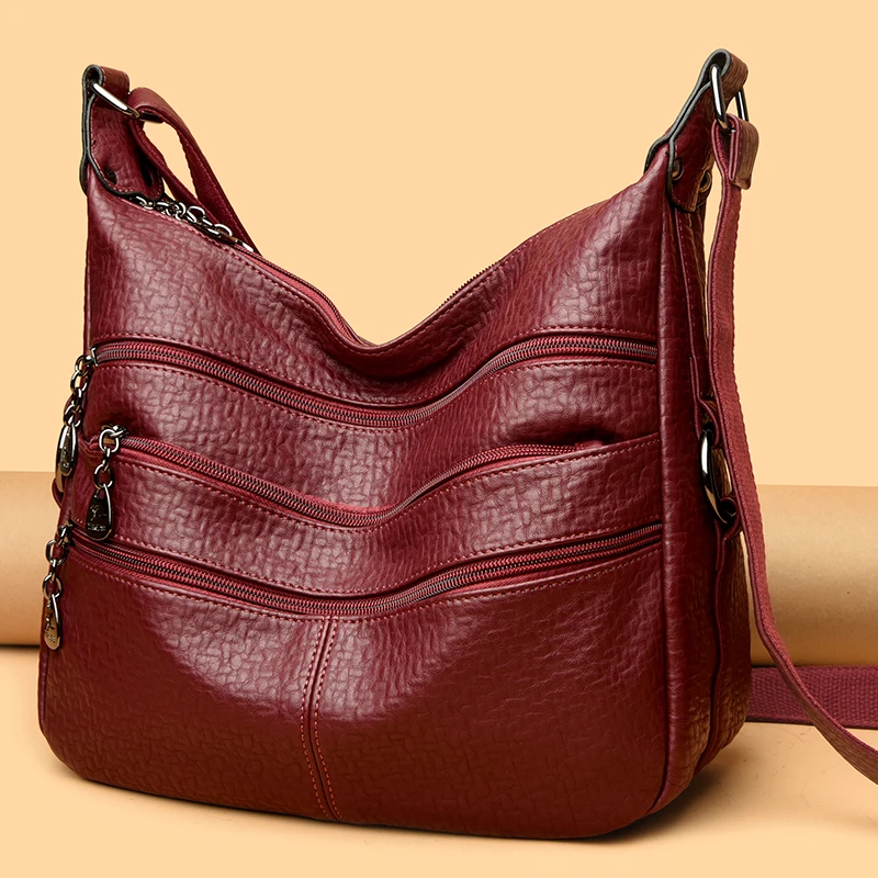 

Genuine Brand Women's Soft Leather Shoulder Bags Luxury Designer Crossbody Bags Ladies Casual Tote Bag Messenger Commuting Sac